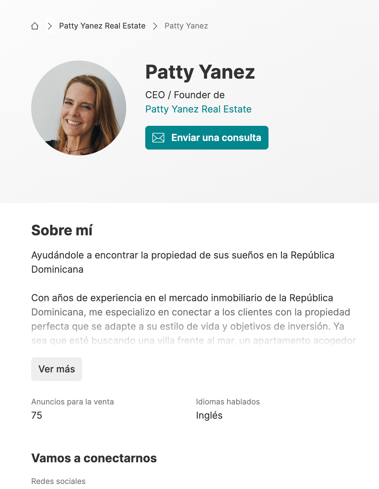 Patty Yanez Real Estate profile on international portal