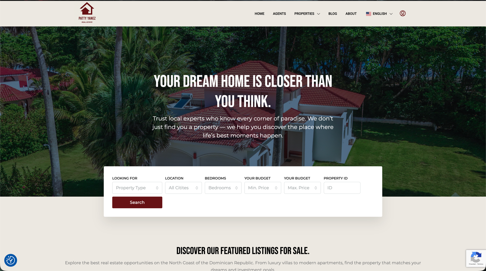 Patty Yanez Real Estate website